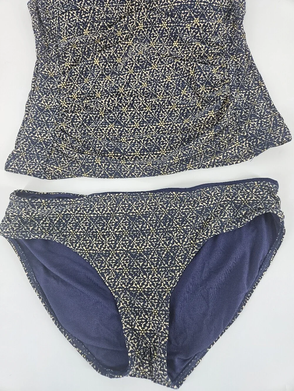 Bond-Eye Australia Blue and Gold Abstract Print Tankini Set